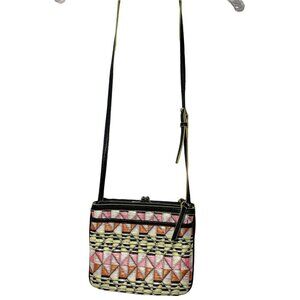 NINE WEST Women's Crossbody Handbag  Woven material, bright Spring colors, clasp